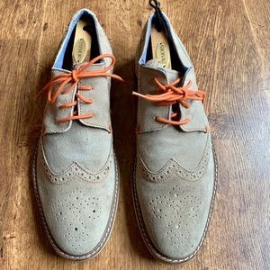Men’s Suede Wingtip Shoes, Size 13